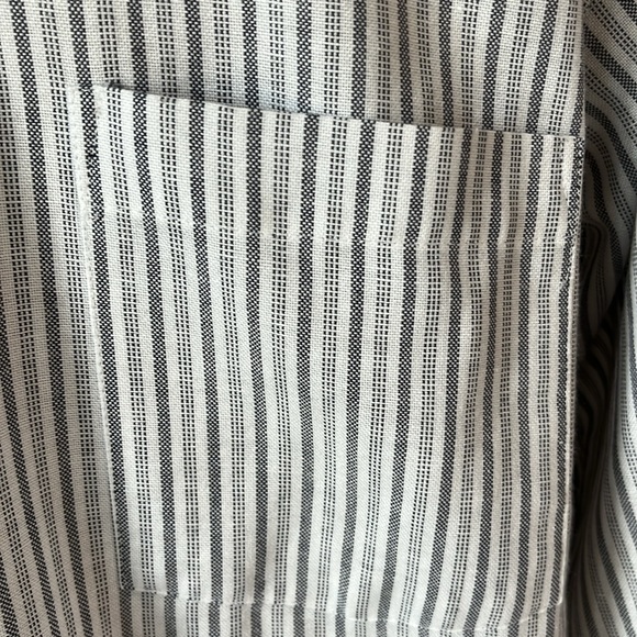 Private Club Button Down Front Gray White Stripe Mens 15.5 32/33 Shirt - Picture 3 of 10